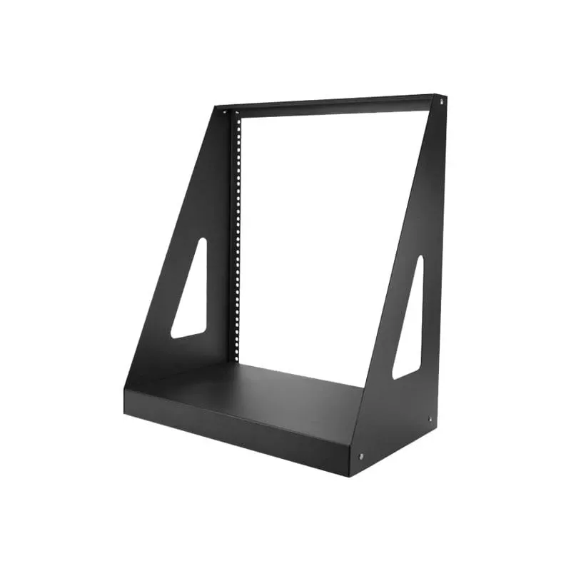 StarTech.com rack de servidor de secretária 2-Post 12U Heavy-Duty, pequena estrutura de rack de computador aberta de 19 polegadas, rack de rede compacto para equipamento AV/estúdio/dados/IT, em conformidade TAA – rack de dois postes autónomo para casa/escritório