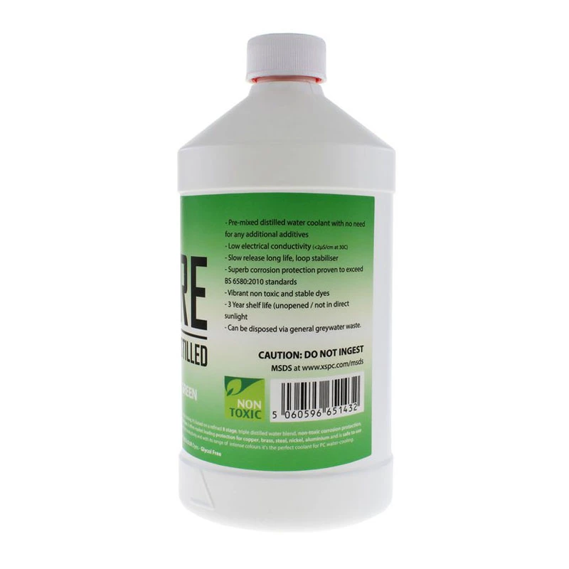 Líquido de refrigeração XSPC Pure Coolant 1 L, verde reativo a UV, para sistemas de refrigeração líquida de PC