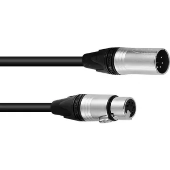 Cabo PSSO DMX XLR 5 pinos 1,5 m preto — conector Neutrik