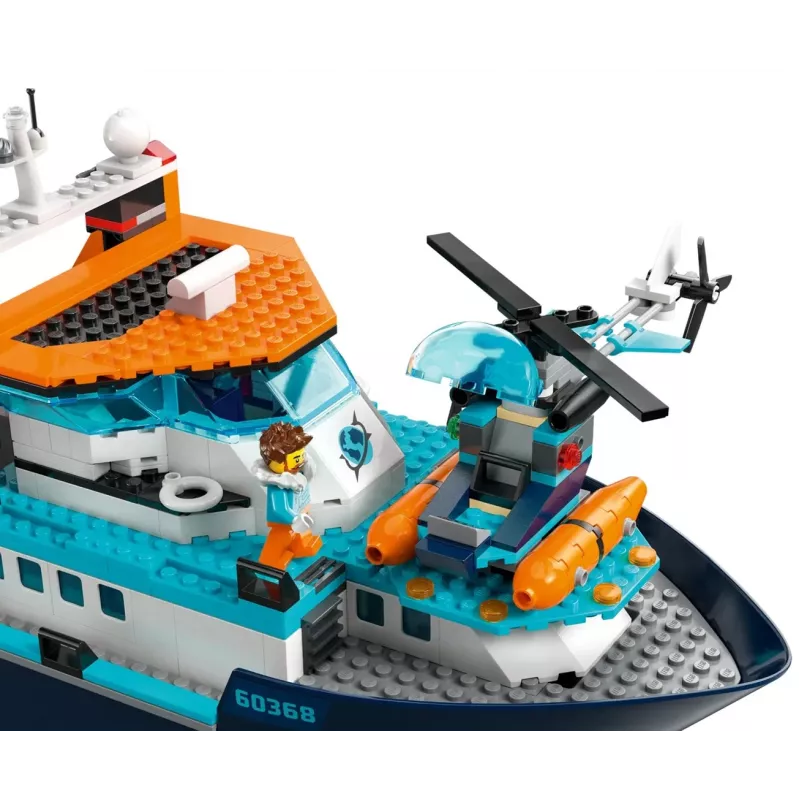 Brinquedo de construção LEGO City navio de expedição ao Ártico 60368 — 815 peças, 7+ anos, inclui 4 minifiguras
