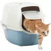 Rotho Bailey caixa de areia para gatos com tampa, azul/branca