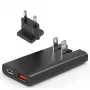 Carregador mini Choetech PD6011 PD65W GaN Slim USB-A+C (preto)