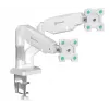 ONKRON G160-W Suporte de secretária giratório e inclinável para dois monitores de 13-32 polegadas, até 8 kg, branco