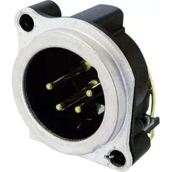 Neutrik NC4MBH - XLR - preto - bronze - latão - metal - poliamida - aço - zinco - latão - IP40 - 1,5 V (NC4MBH)