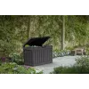 Caixa de arrumação para exterior Keter Kentwood 190L — 190 litros, grafite, porta rebatível, 823×457×577 mm