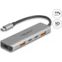 DeLOCK 64302 Dockstation para portátil com fios USB 3.2 Gen 2 Type-C cinzento 95W