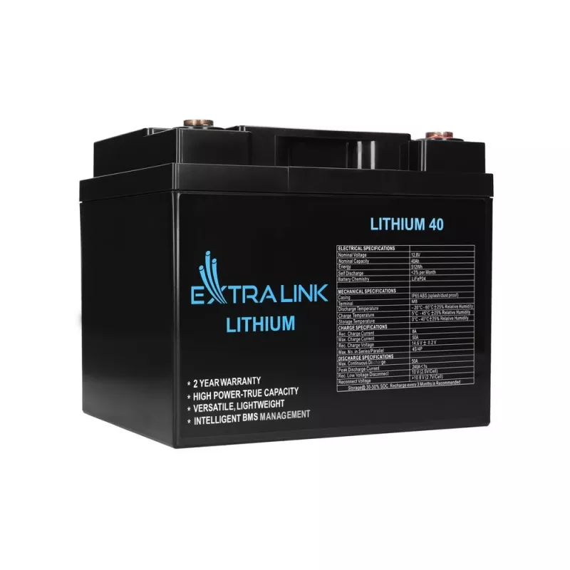 Acumulador Extralink LiFePO4 40AH 12,8 V BMS bateria 40000 mAh