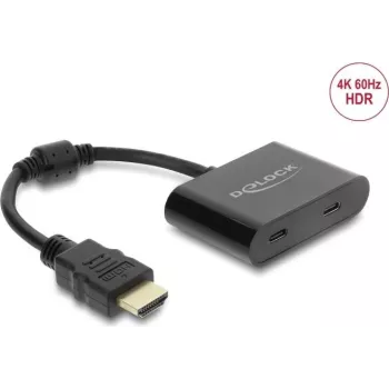 Adaptador HDMI macho para USB Type-C fêmea DELOCK 63000, DisplayPort Alt Mode, 4K 60 Hz