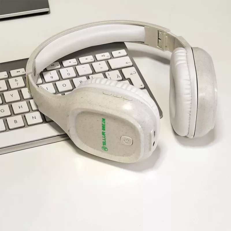 Auscultadores Tellur verdes Bluetooth over-ear Pulse Foldable Cream TLL511441