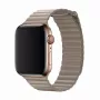 Pulseira loop em pele para Apple Watch 44 mm — Devia Elegant Stone, fecho magnético em pele