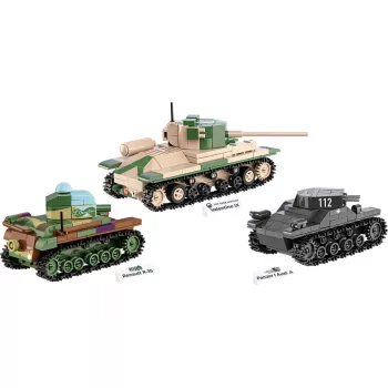 Conjunto de construção COBI Renault R35 Valentine IX Panzer I 595 peças