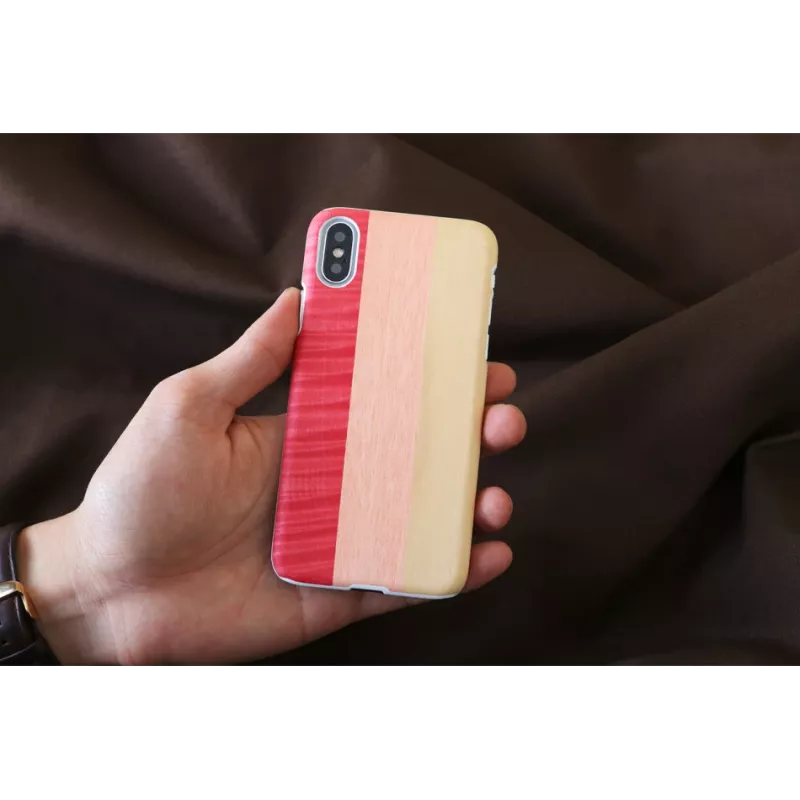 Capa para smartphone man and wood para iPhone X/XS — pink pie white