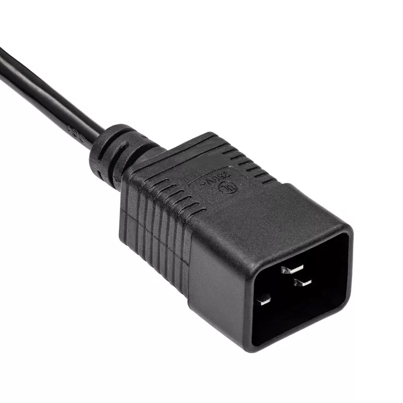 Cabo de extensão para servidor Akyga AK-UP-03 IEC C20 para C19, 1,8 m, preto