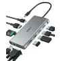 Hub USB-C Aukey CB-C89 10-em-1 com RJ45 1000Mbps, HDMI 4K, várias portas