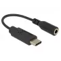 Adaptador de áudio Delock - USB-C 24 pinos (macho) para minijack estéreo 3,5 mm (fêmea)
