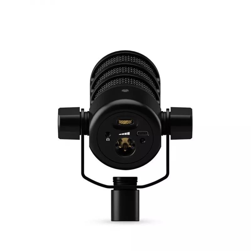 Microfone de estúdio RØDE PodMic USB — Cardioide XLR/USB, 24 bits/48 kHz, USB-C, saída para auscultadores, botão rotativo de volume, preto