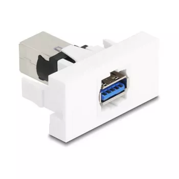 Módulo Keystone DELOCK 90910 – conector USB-A plano, branco, 45×22,5×42,6 mm