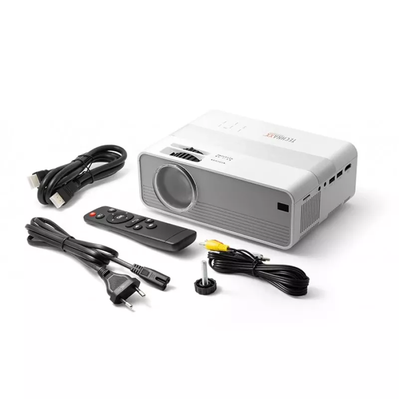 Technaxx TX-127 mini projetor LED, LCD, HD 720p (1280x720), branco/cinzento