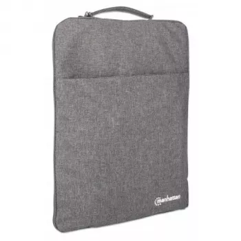 Manhattan Seattle Mala para portátil 39,6 cm (15,6 polegadas), Cinzento, Acolchoada, Forro interior extra macio, Compartimento principal com fecho de correr duplo, Bolso frontal com fecho de correr, Alça de transporte, Repelente à água e durável, Sleeve para portátil, Três anos de garantia