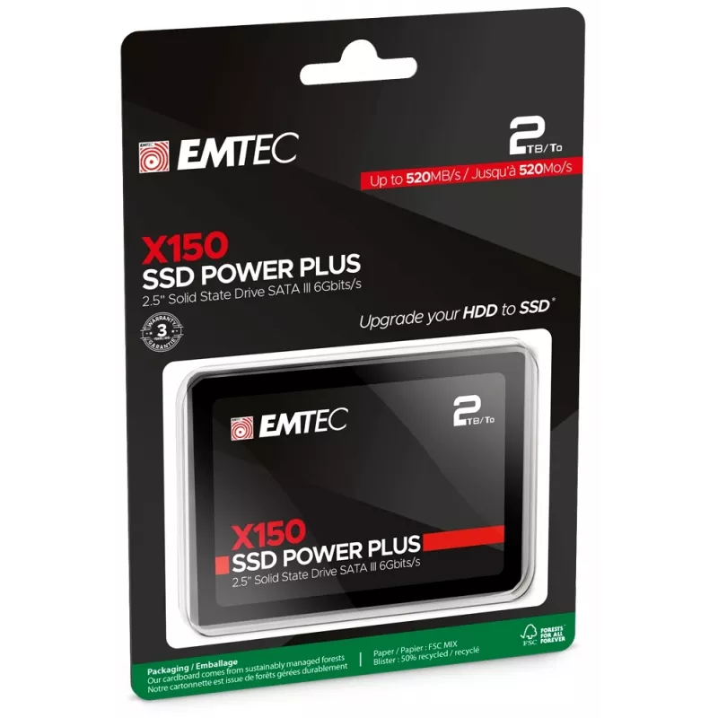 Emtec X150 Power Plus - SSD - 2 TB - interno - 6,4 cm (2,5