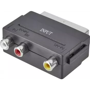 Adaptador RCA / SCART SpeaKa Professional [3x conector fêmea RCA - 1x ficha SCART] preto (SP-7869904)