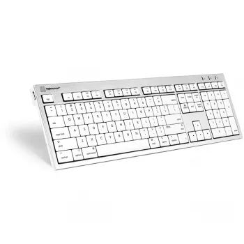 Teclado Logickeyboard SKB-CWMU-UK Office USB QWERTY UK English prateado branco