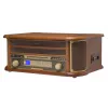 Denver MCR-50MK3 aparelhagem retro com gira-discos, CD/MP3, leitor de cassetes e rádio, 2 x 2,5 W, acabamento em madeira