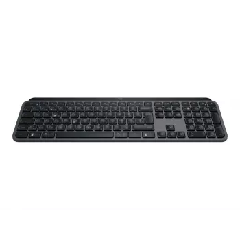 Teclado sem fios tamanho completo Logitech Master MX Keys S — grafite, Bluetooth e 2,4 GHz (nano), USB-C recarregável, retroiluminado, QWERTY US International