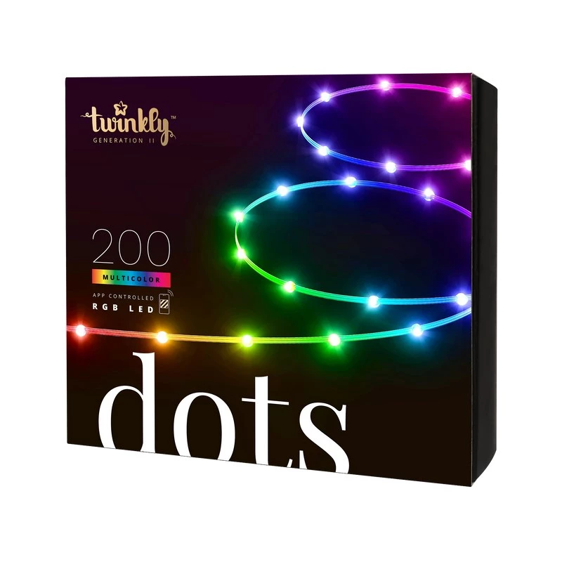 Fita LED Twinkly TWD200STP-TEU faixa interior multicolorida, 5 cm de espaçamento, IP20, cabo transparente
