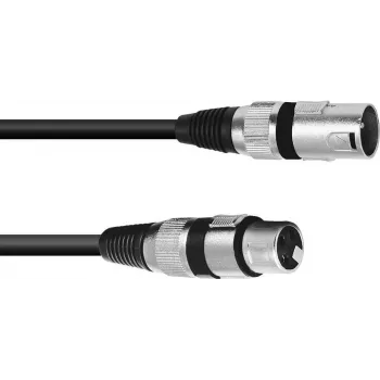 Cabo XLR Omnitronic 3022075B — 1x conector macho XLR para 1x conector fêmea XLR, 0,2 m