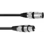 Cabo XLR Omnitronic 3022075B — 1x conector macho XLR para 1x conector fêmea XLR, 0,2 m