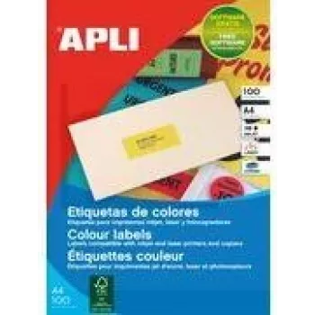 Etiquetas multiusos coloridas Agipa 100 A4 70 x 31 amarelo