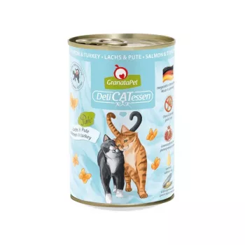 GRANATAPET DeliCATessen Salmão e Peru - Comida húmida para gatos - 400g