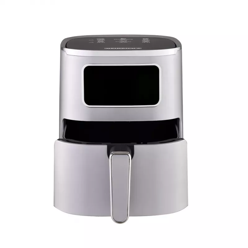 Fritadeira de ar quente HEINRICH'S HFR 8216 — 5 L, 1450 W, controlo tátil, ecrã LED, prateado, de apoio