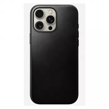 Capa para telemóvel Nomad Modern Leather Case para iPhone 16 Pro Max, 6,9 polegadas (17,5 cm), preta, pele+PC+TPU