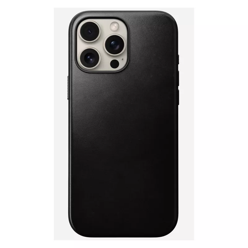 Capa para telemóvel Nomad Modern Leather Case para iPhone 16 Pro Max, 6,9 polegadas (17,5 cm), preta, pele+PC+TPU