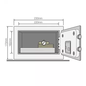 Cofre de chão Yale YSV/170/DB2/P 3,8 L aço rosa