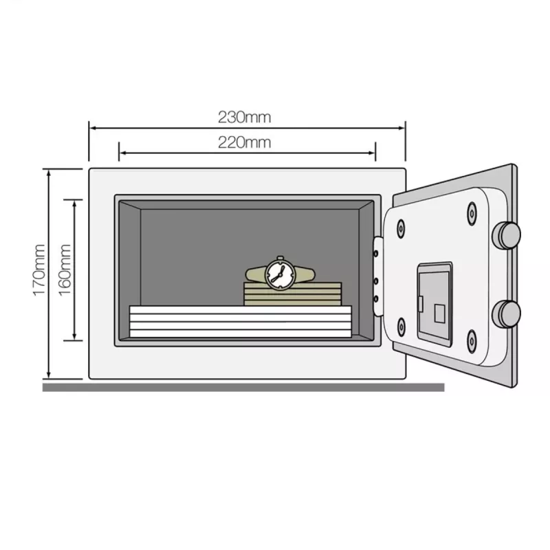 Cofre de chão Yale YSV/170/DB2/P 3,8 L aço rosa