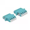 Delock 86541 acoplador de fibra ótica LC Quad Multimode OM3, azul-claro, 2 unidades