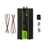 Inversor para automóvel Green Cell INV21 6000 W, 24V DC-AC, saída 230V, 2x USB PD, arrefecimento ativo, conectores DC removíveis, preto