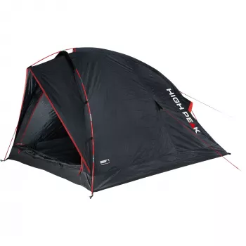 Tenda High Peak Minitramp 2 leve preto/vermelho — tenda de campismo compacta para 2 pessoas
