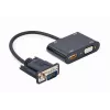 Adaptador de cabo de vídeo GEMBIRD A-VGA-HDMI-02 0,15 m — HDMI + VGA (D-Sub) conector fêmea para VGA (D-Sub) conector macho, preto