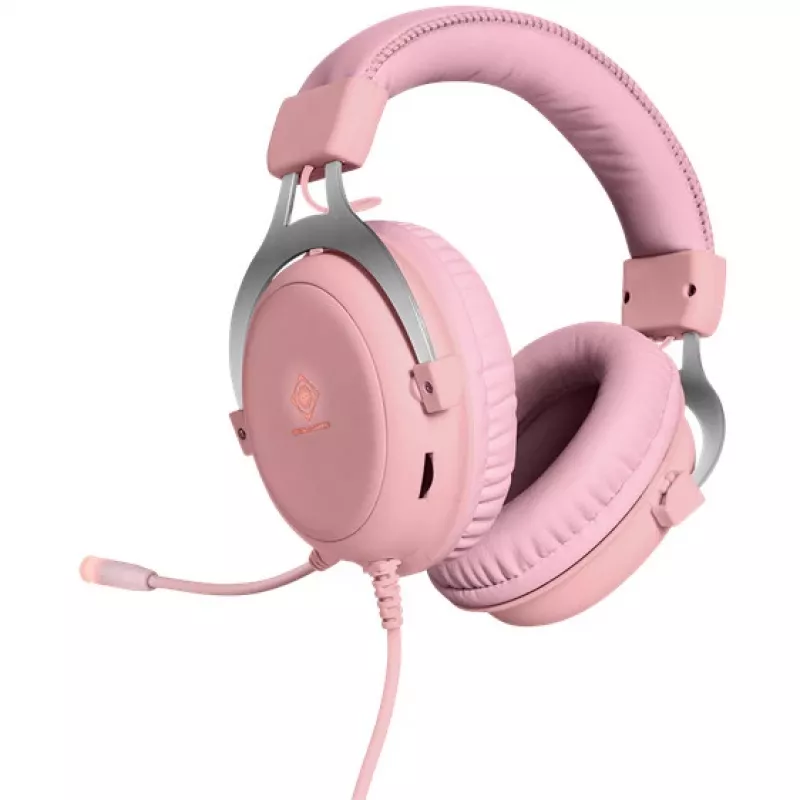Deltaco GAM-030-P auscultadores e headset com fios headband gaming USB Type-A rosa (GAM-030-P)