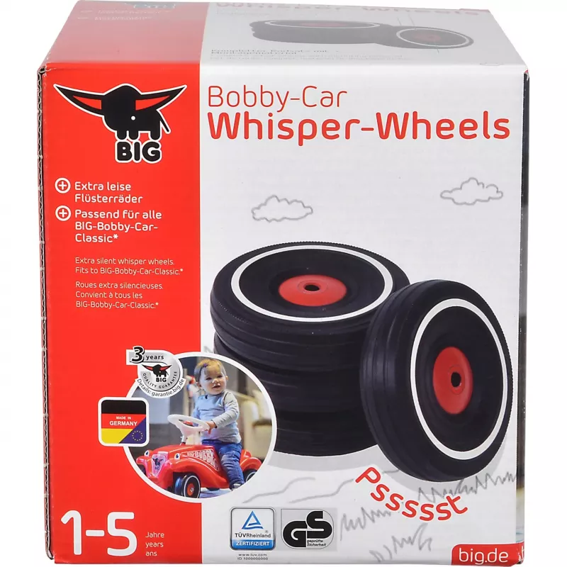 Carro deslizante Simba-Dickie BIG Bobby-Car Whisper Wheels, conjunto de rodas silencioso