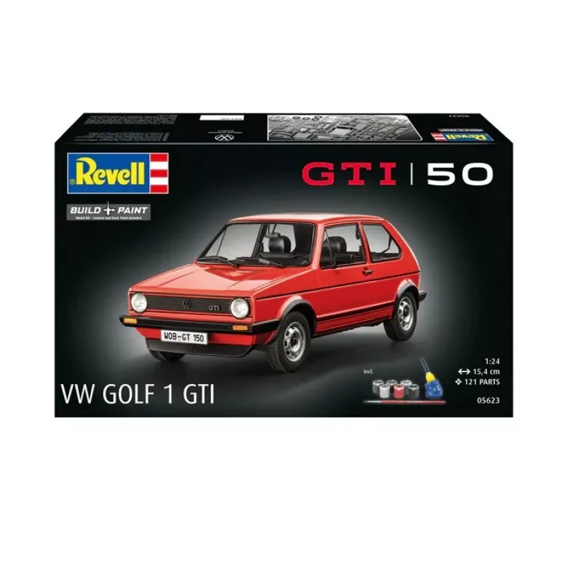 Modelo em plástico carro REVELL VW Golf1 GTI 50 Anos escala 1:24