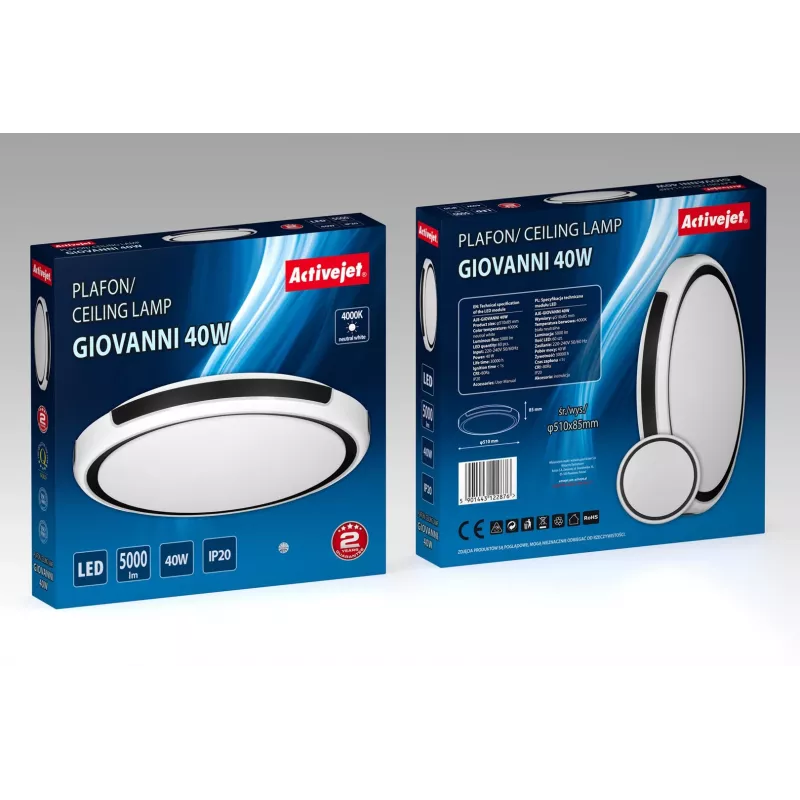 Activejet AJE-GIOVANNI Candeeiro de teto LED 40W