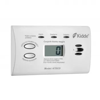 Detetor de monóxido de carbono Kidde K7DCO com ecrã branco