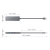 Hub USB Aukey CB-H36 — 4 portas USB 3.2 Gen 1 Type-A, host USB 2.0, 5000 Mbit/s, alumínio prateado