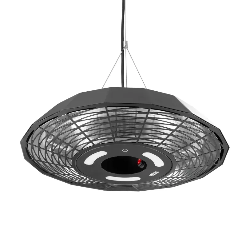 TunaBone | Aquecedor infravermelho elétrico de teto para terraço | TB2068C-01 | Aquecedor de terraço | 2000 W | Número de níveis de potência 1 | Adequado para espaços até 20 m² | Preto | IP45