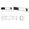 Móvel RTV ABI 4D 200x38x62 caxemira mate